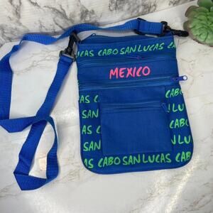 90's Cabo San Lucas Blue Retro Travel Satchel